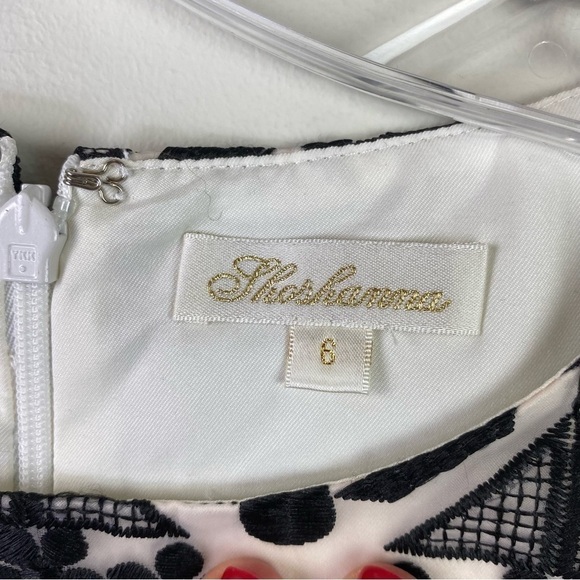 Shoshanna Black Cream Geometric print shift dress size 6 - Picture 16 of 16